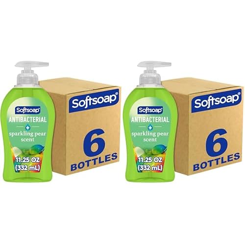 Softsoap Antibacterial Liquid Hand Soap,Gentle Clean,Sparkling Pear Scent Hand Soap,11.25 Ounce,(Pack of 12)