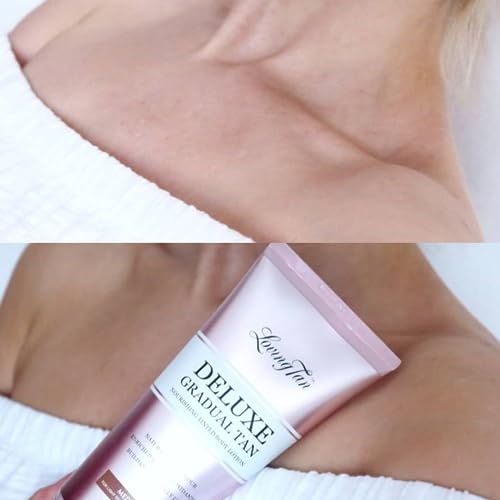 Loving Tan Deluxe Gradual Tanning Lotion (5.07Oz) + Face Tan, Medium (1.6Oz) - Streak Free, Natural Professional Strength Sunless Tanner, 7+ Applications per Bottle, Naturally Derived DHA, 2-Count