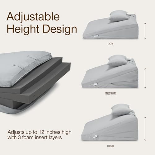 Adjustable Memory Foam Wedge Pillow for Sleep Support Pregnancy Reflux
