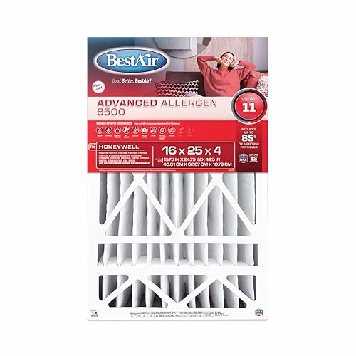 MERV 11 Air Filter 16x25x4 - 3 Pack Allergen & Dust Filtration