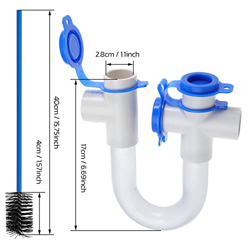 10 Pack 3/4" PVC Condensate Trap with 21" Flexible Cleaning Brush for HVAC Drainage