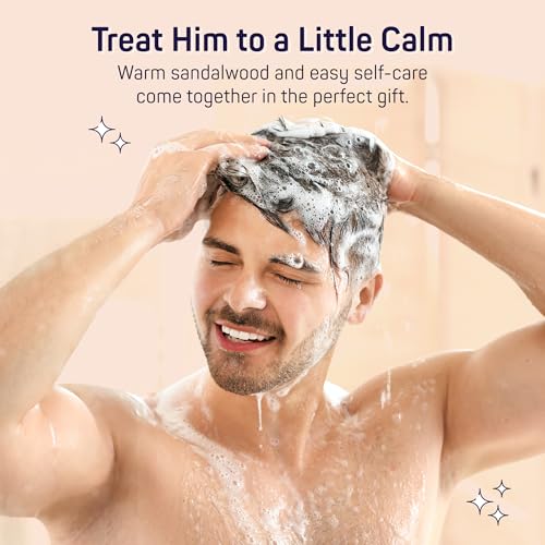 Sandalwood Luxury Men’s Grooming Gift Set - 7-Piece Body Wash, Lotion & More
