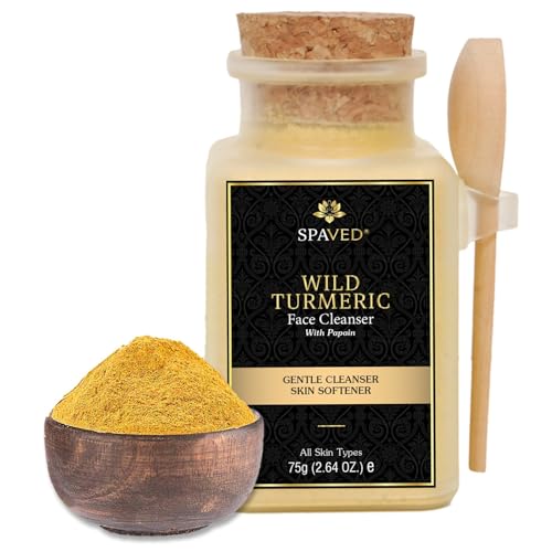 Wild Turmeric Face Cleanser 2.6 oz -Brightening Powder Face Wash with Papaya Enzymes - Sulfate-Free, Vegan Cleanser - Promotes Glow & Clarity