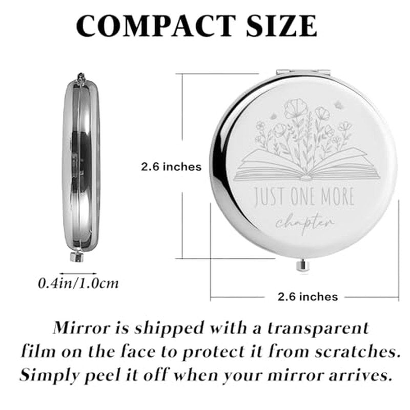 Book Lovers Compact Mirror - Gifts for Women Readers, Librarian Gift Ideas