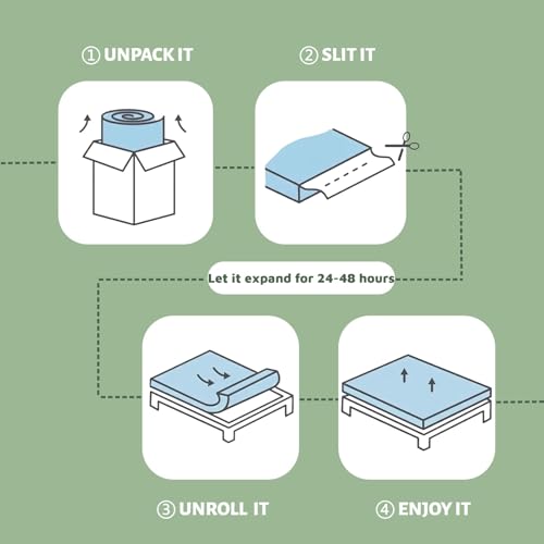 Twin XL Mattress Topper with Memory Foam, Cooling Bamboo Cover & Pressure Relief