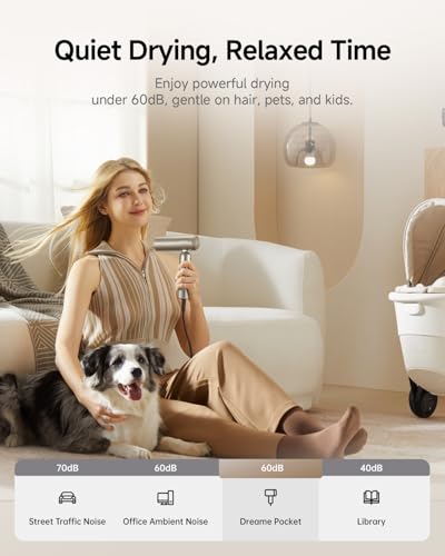 DREAME Pocket Pure High-Speed Foldable Hair Dryer - Ionic, Quiet, Travel Ready