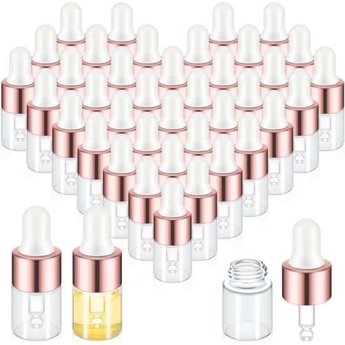 Mini Glass Oil Dropper Bottle 2ml Rose Gold Set of 200 - Perfume & Essential Oil Storage