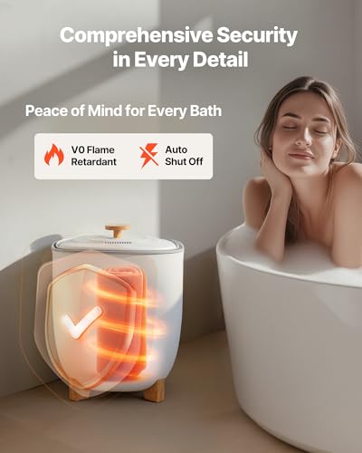 VEVOR 25L White Towel Warmer Bucket with Auto Shut Off for Bathroom Spa