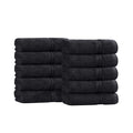 Superior Egyptian Cotton 10-Piece Face Towel Set , Small Towels For Facial, Spa, Quick Dry, Absorbent Towels, Bathroom Accessories, Guest Bath, Home Essentials, Washcloth, Airbnb, Black