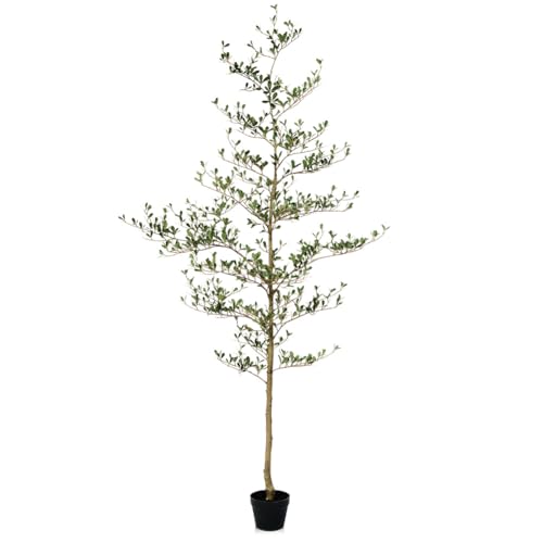 7ft Faux Olive Tree with Fake Trunk - Shady Lady Artificial Tree, UV Resistant