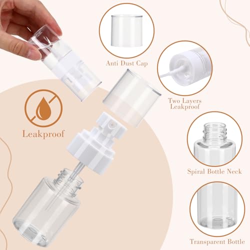 Clear 100 Pack Fine Mist Spray Bottle Bulk, 1oz Small Plastic Leak Proof Fine Mist Mini Spray Bottles Refillable Empty Travel Mister Sprayer Bottle for Hair, Cleaning, Essential Oils, Face