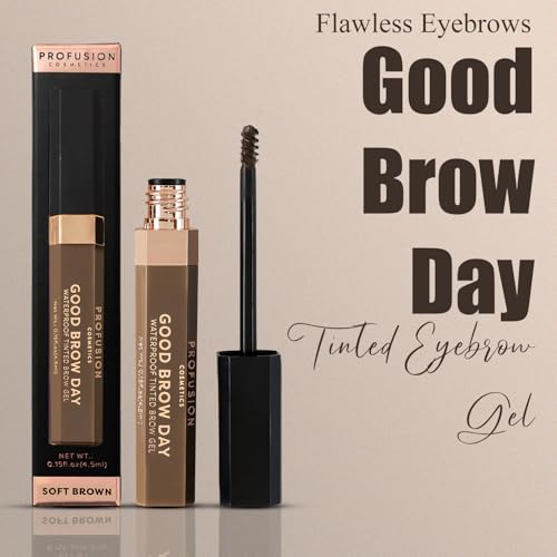Profusion Cosmetics Good Brow Day Waterproof Tinted Eyebrow Gel, Raise Your Brow style With Long Lasting Gel, Achieve Stunning Looks, and Get Ultimate Solution for Flawless Eyebrows