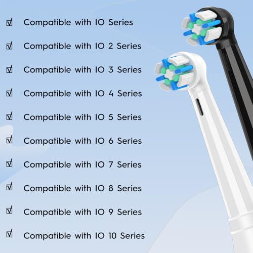 10 Pack Replacement Toothbrush Heads for Oral B iO Series - Medium Bristle Electric Toothbrush Compatible