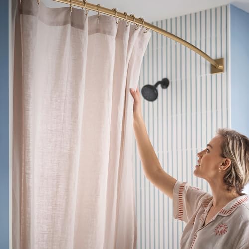 Moen Triva Bronzed Gold Adjustable Curved Shower Curtain Rod 48-72 Inch