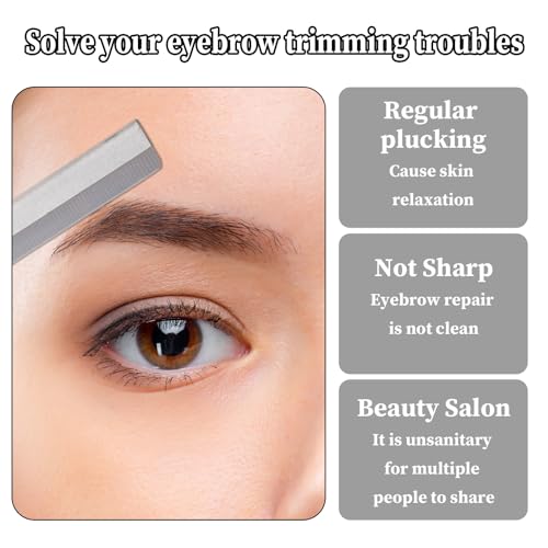 Straight Razor Blades, 50 Pcs Stainless Steel Brow Razor Single Edge Disposable Safety Razors Blades Eyebrow Trimmer Facial Hair Removers Shaving Tools for Men and Women