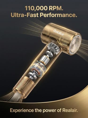 Gold High-Speed Ionic Hair Dryer with Essential Oil Diffuser and Travel Portability