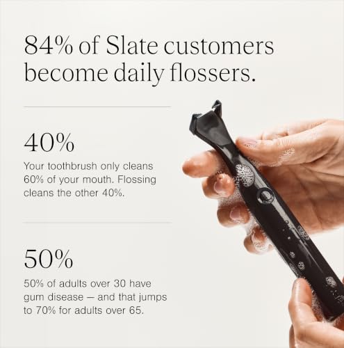 Slate Origin 3-in-1 Electric Flosser with Woven Floss, Gum Brushes & Tongue Scraper