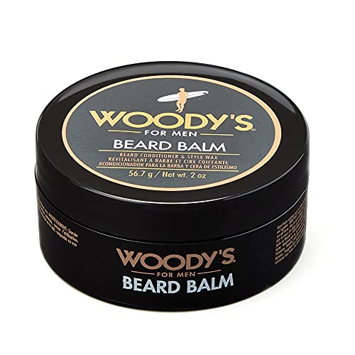 Woody's 2-in-1 Beard Balm for Men ? Beard Softener for Men and Style Wax, Conditioner & Moisturizer Natural Beeswax, 2 oz