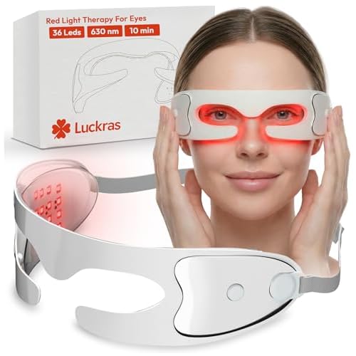 Red Light Therapy for Eye Bags, Dark Circles & Puffiness - Red Light Therapy Device with 630 NM 36 Leds - 3 Modes Red Light & Massager Mode, 10 Min Auto Timer, Rechargeable