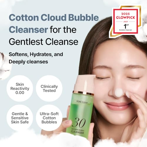 Menokin Pore Clear Bubble Cleanser with Green Clay & Low pH 5.5 - 5.07 fl oz - Deep Pore & Sebum Control
