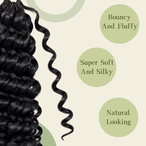 12 Inch Curly Crochet Hair - Pack of 7, 1B - Lightweight Synthetic Style for Women