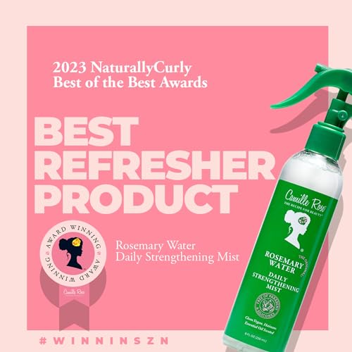 Camille Rose Rosemary Water Spray ? Daily Strengthening Mist with Calming Aloe Vera and Cooling Peppermint Oil for Hair, 8 Oz