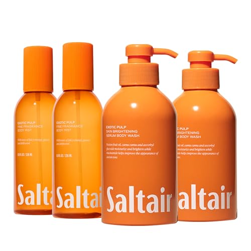 Saltair Exotic Pulp Body Mist & Body Wash Set ? 2 Pack Mist + 2 Pack Body Wash | Long-Lasting Fragrance & Moisturizing Cleanser for Women | Vegan & Cruelty-Free