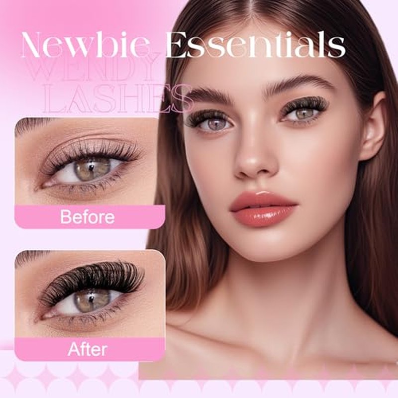 DIY Lash Extension Kit 80D Wispy Lashes 280PCS D Curl 10-18mm Individual Cluster Lashes Kit Includes Lash Bond and Seal,lash Tweezers,Mascara Brush Natural Look Volume Extensions Beginner Friendly