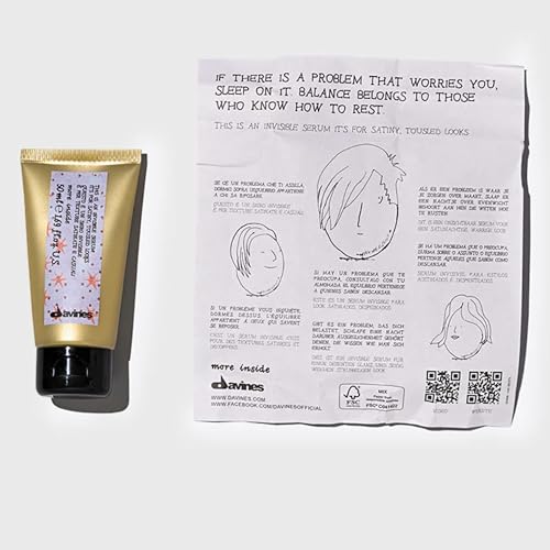 Davines This Is An Invisible Serum, Light Hold Anti-Frizz & Satiny Look - Soft Texture & Separation - Creates Casual "Undone" Styles, Travel Size, 1.69 Fl Oz