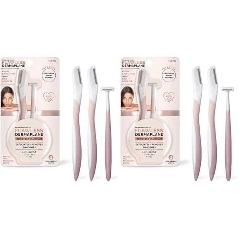 Finishing Touch Flawless DermaPlane Travel Pack Facial Exfoliator & Hair Remover (Pack of 2)