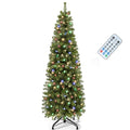 YITAHOME 6ft Green Fraser Fir Pencil Christmas Tree with Remote - Prelit Slim Holiday Tree