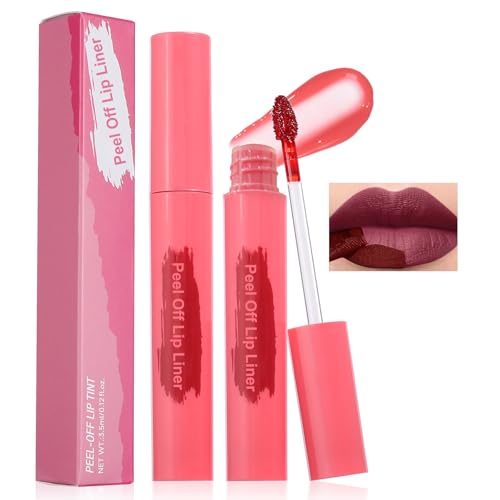 Lip Stain - Peel Off Lip Stain, Long Lasting Lip Liner with Matte Finish, Waterproof, Transfer-proof, Highly Pigmented Color, Ideal Gift for Women (#05 Mauve, 1 PCS)