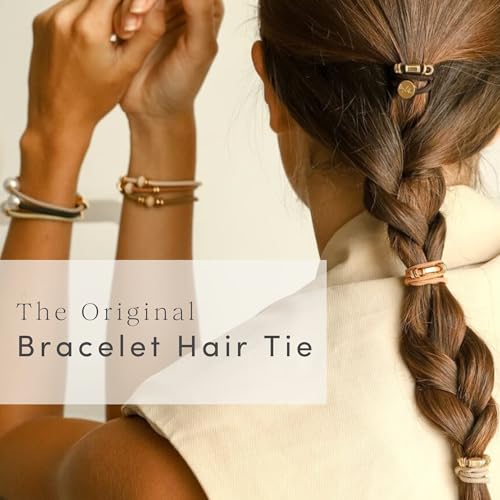 Sunlight Variation of By Lilla Handmade Hair Tie Bracelet with Gold Accents - Boho Jewelry for Women & Teens