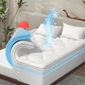 Full Size White Dual Layer Cooling Memory Foam Mattress Topper 2 Inch Gel + 1 Inch Pillow Top with Deep Pocket