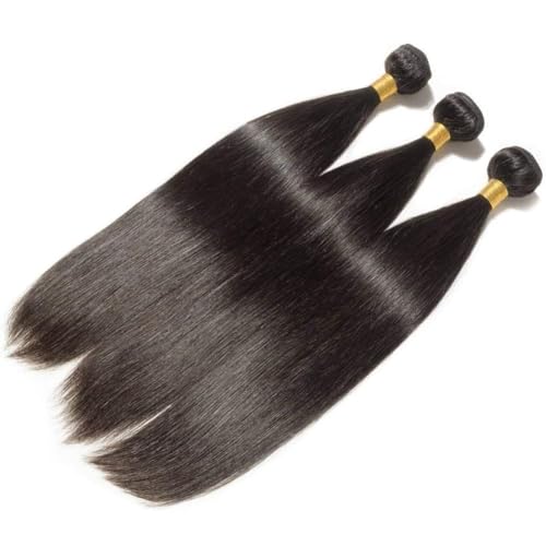 Feibin 20 Inch Straight Virgin Human Hair Bundles - 3 Pack, Natural Black