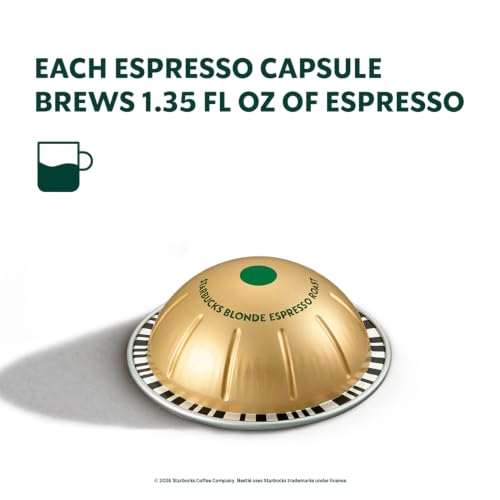 Starbucks by Nespresso Vertuo Blonde Espresso 50-Count Capsule Pack (10 Count x5)