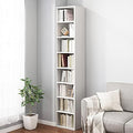 IOTXY Small Narrow Corner Bookcase - 71 Inch Tall White Storage Cabinet, 8 Cubes without Door