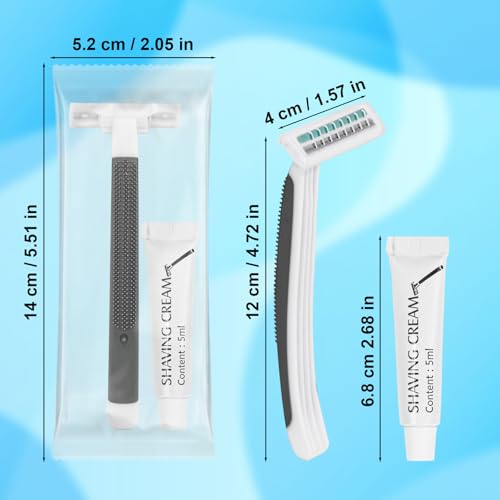 Disposable Razors Bulk, Razors Individually Wrapped Bulk, Travel Razors Bulk With Shaving Cream For Hotels, Shelters, Homeless, Nursing Homes, Charities, Churches, Gray (100-PACK)