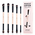 Jessup Makeup Brushes 5Pcs Eye Brush Set D-Peach Dust - Double Ended Vegan Fiber