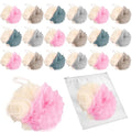 Travel Loofah Set - 20 Multicolor Body Sponges with Travel Pouches
