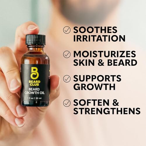 The Beard Club Enhanced Beard Growth Kit Sandalwood - Derma Roller, Oil (2PK), Balm & Comb Gift Set