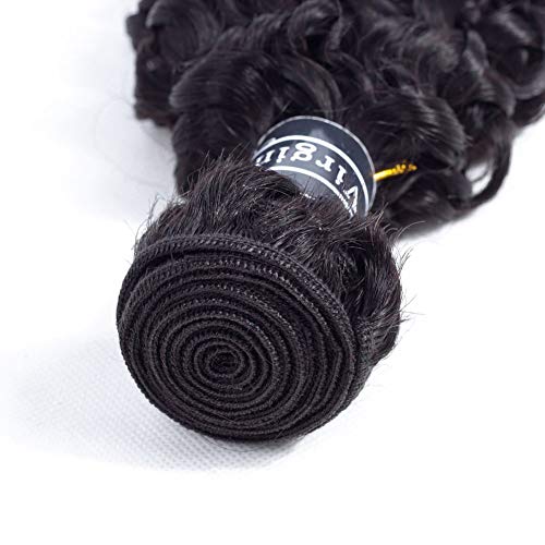 Black 16 Inch Brazilian Virgin Curly Hair Bundle - Unprocessed Remy Human Hair