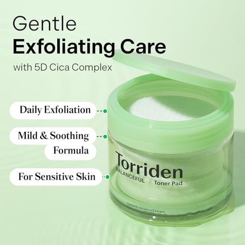 Torriden Balanceful Toner Pads with PHA & LHA for Sensitive & Oily Skin (60 Pads)