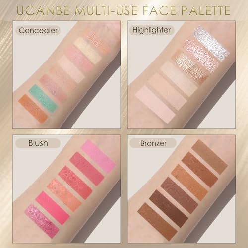UCANBE 26 Colors Face Makeup Palette Set, All-in-One Makeup Set Includes Concealer, Highlight, Blush, Bronzer with 2 Brushes ? Multi-Use Facial Beauty Makeup Gifts Kit for Women Travel-Friendly