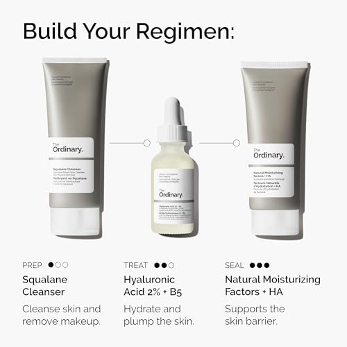 The Ordinary Hydrating Collection - Skin Care Bundle Set For Oily Skin - Hyaluronic Acid 2%,+ B5 1 Fl Oz, Squalane Cleanser 5.1 Fl Oz, Natural Moisturizing Factors + Beta Glucan 1 Fl Oz