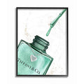 Stupell Industries Makeup Nail Polish Brush Cyan Drip Fashion, Design by Artist Ziwei Li Wall Art, 16 x 20, Black Framed