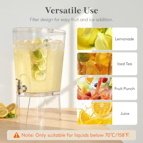 Lifewit 2 Gallon Drink Dispenser with Leak-Proof Spigot & Fruit Infuser - 2 Pcs
