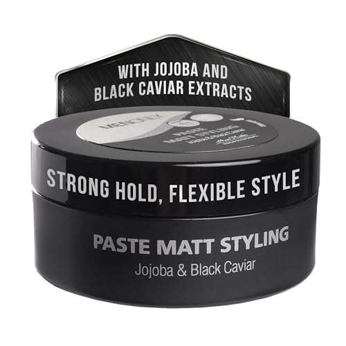 Black Caviar Matte Styling Paste for Men - Strong Hold, Non-Greasy Hair Wax with Jojoba, 85ml