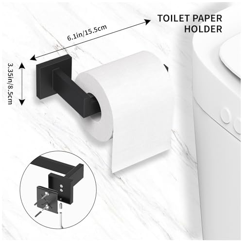20-Piece Matte Black Bathroom Accessories Set with 23.6-Inch Towel Bar - Durable Stainless Steel