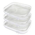 3PCS Clear Hard Plastic Zipper Case, Double Zippers Hard Pouch, Portable Travel Organizer Bin Clear Makeup Bag for Toy Storage, Snack Bag, Cosmetics, Pencil Case, Diaper Bag, Toiletry Bag (3PCS-M)